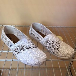Toms White Lace Espadrilles